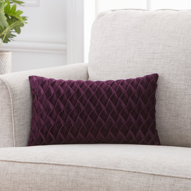 Chanasya Gem Textured Velvet Decorative Throw Pillow Cover, Plum
