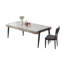 Ensemble de salle à manger moderne industriel avec table rectangulaire et six chaises rembourrées-1038163489