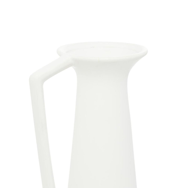 Cosmoliving By Cosmopolitan Ceramic Modern Vase, White, 17" H x 18" W x 6"D