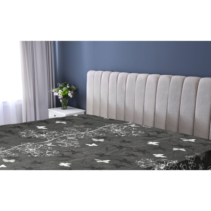 Drap-housse Ambesonne Sakura gris et pâle gris anthracite, California King Fitted Sheet