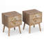 Table de chevet semi-assemblée en bois massif à 2 tiroirs Emet-27580079