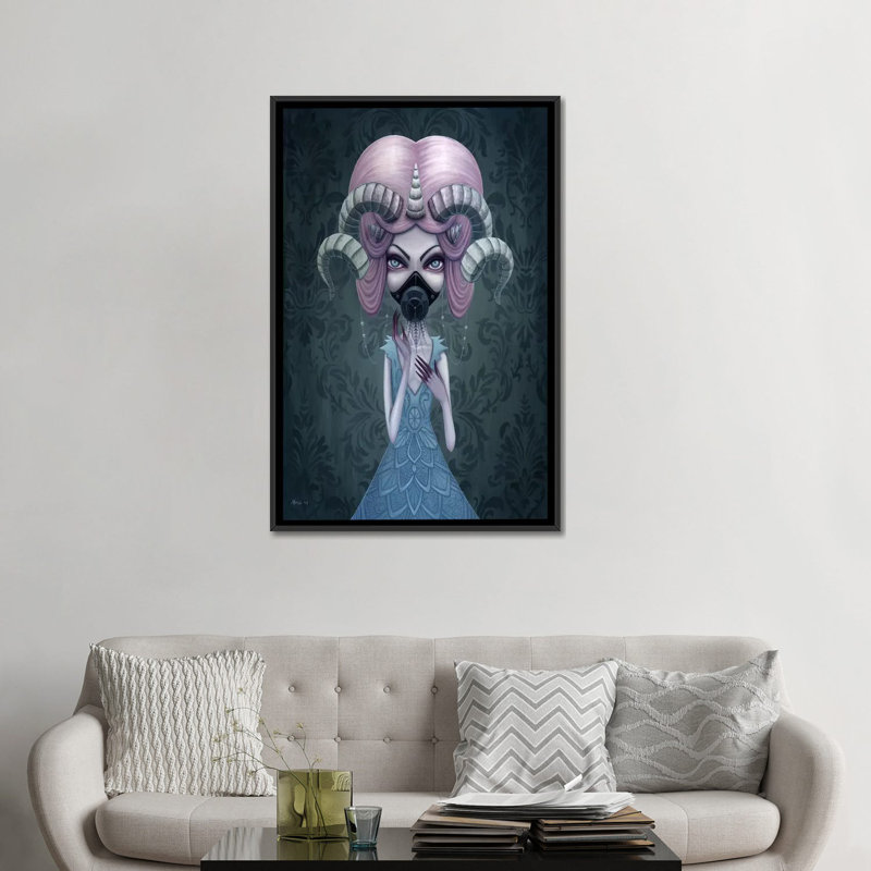 « aurora », impression sur toile, H 26 po x l 18 po x P 1,5 po, Toile avec cadre noir, Pas de tapis