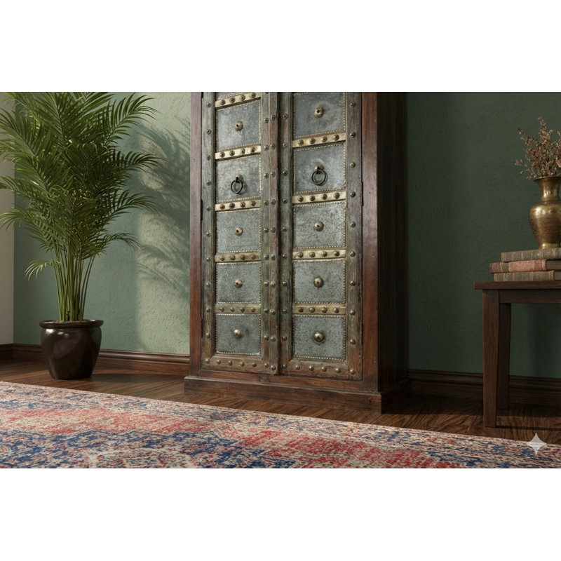 Armoire de 73 pouces de hauteur avec armoire à 2 portes en bois de style rétro pour le salon de la chambre à coucher