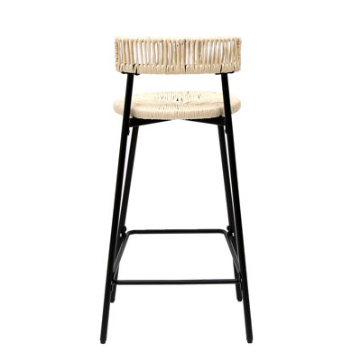 Ensemble de 2 tabourets de comptoir, ensemble de 2 tabourets de bar en papier tissé à la main pour la cuisine