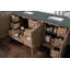 Meuble-lavabo double 72 po Portland noyer blanchi avec chargeur sans fil FreePower-2115445937