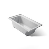 Archer 60" x 30" Alcove Soaking Bathtub with integral flange