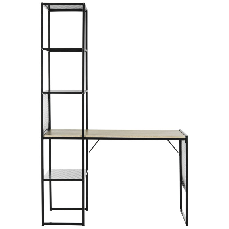 Blonde Metal Base Writing Desk