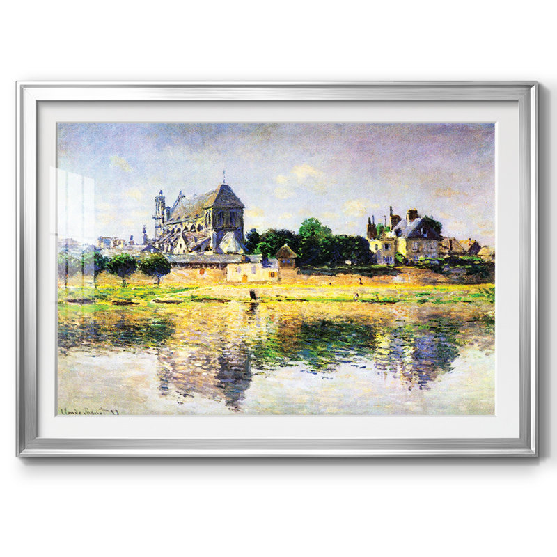 Monet, impression encadrée sur papier par Claude Monet, Argent, H 27 po x l 39 po x P 1,5 po
