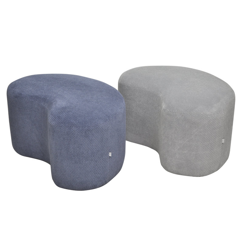 Figi 85cm Wide Novelty Cocktail Ottoman, Grey/Brown/Blue