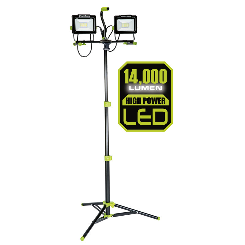 Phare de travail à trépied télescopique en métal 60 po POWERSMith 14 000 lumens avec support
