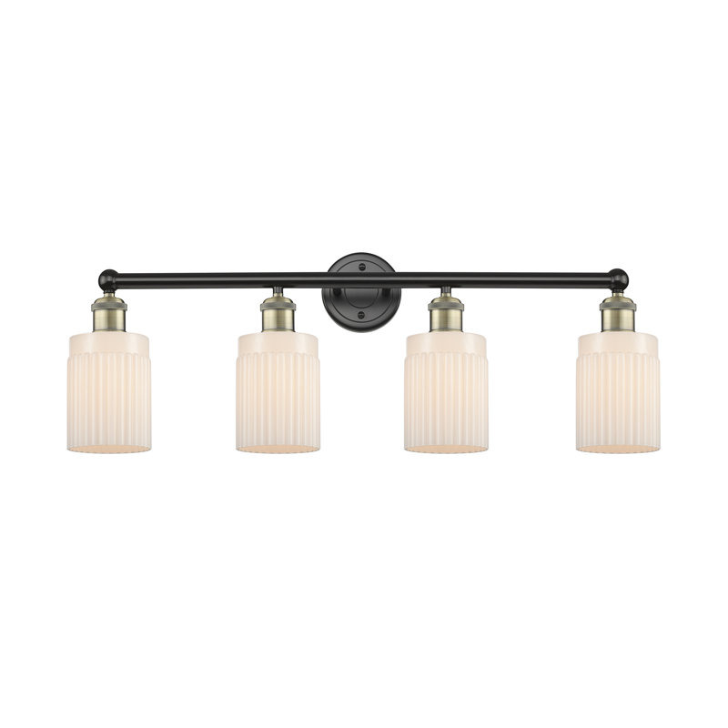 Kamena 4 - Light Dimmable Vanity Light, Matte White, Black Antique Brass