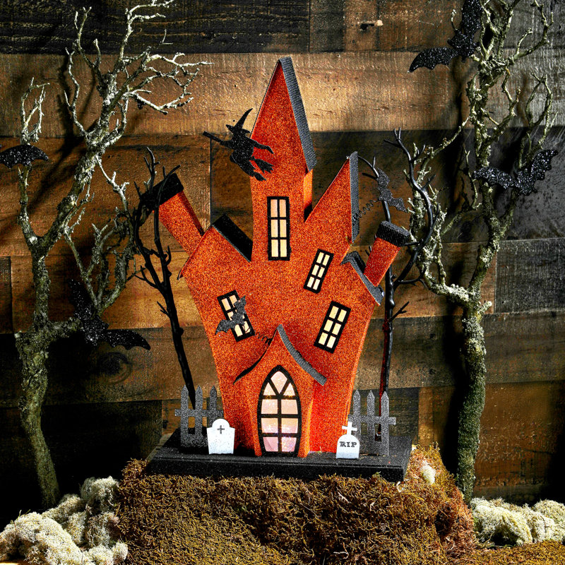 Manoir hanté en carton 18 po à DEL