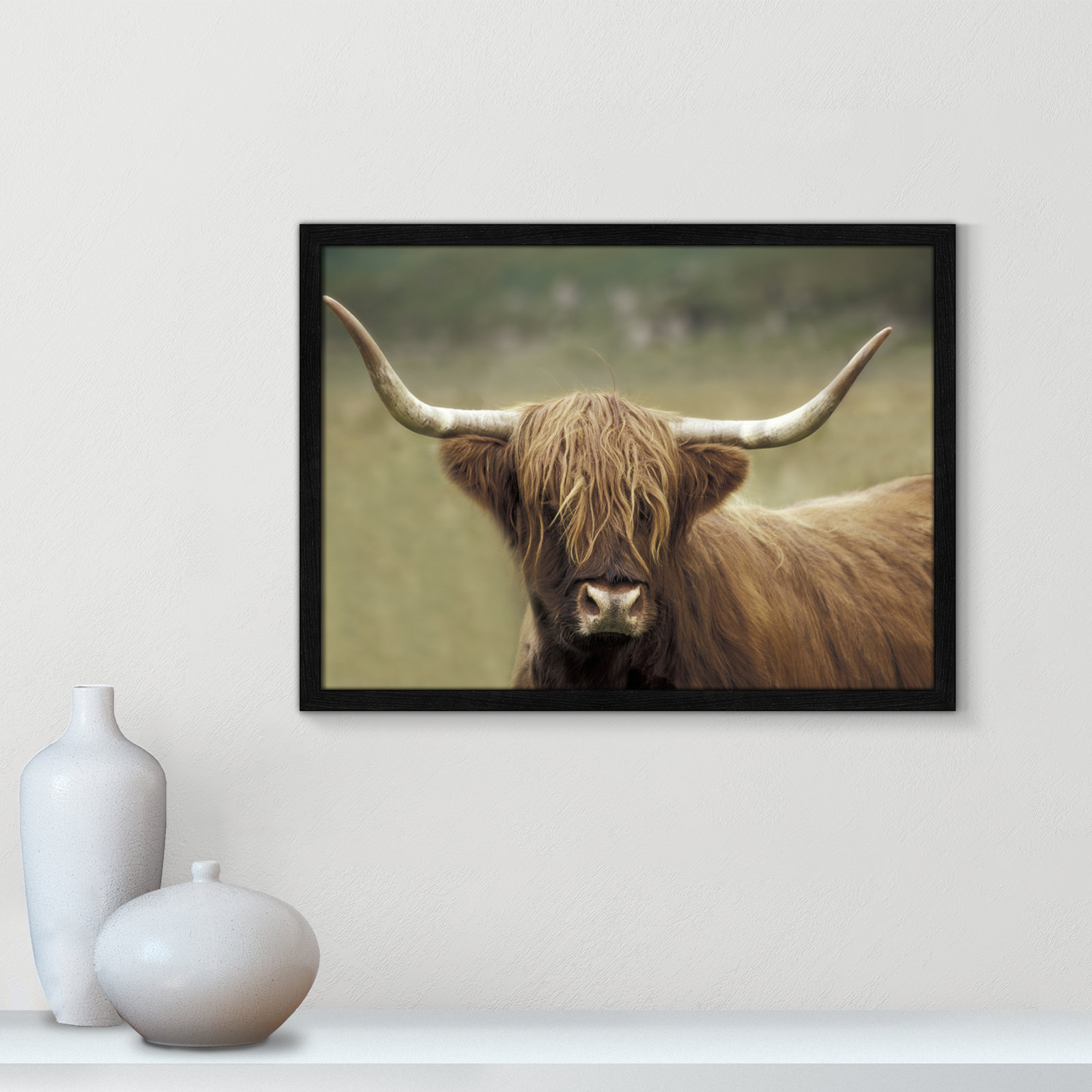 Highland Afternoon by Danita Delimont - Picture Frame Photograph, 17" H x 23" W x 0.75" D, Black Wood Grain Framed