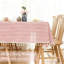Red Rectangle Stripe Tassels Tablecloth Dust-Proof Cotton Table Cover (140 x 300 cm)