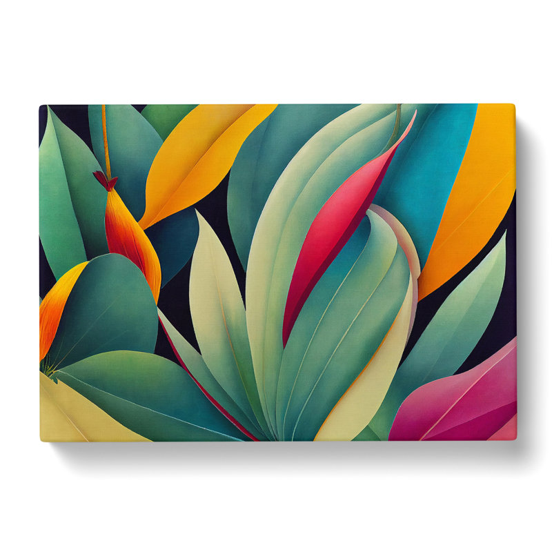 Mysterious Tropical Flowers - Wrapped Canvas Painting
