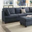 Ensemble de canapé modulaire 2 pièces réversible bleu foncé Dorris