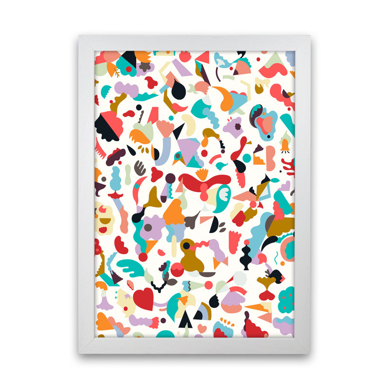 Dreamy Animal Shapes White - Wrapped Canvas Print, White Framed, 63cm H x 46cm W x 3cm D