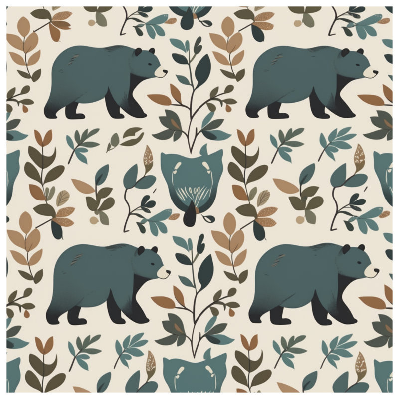 Bear Foliage Pattern Comforter, King