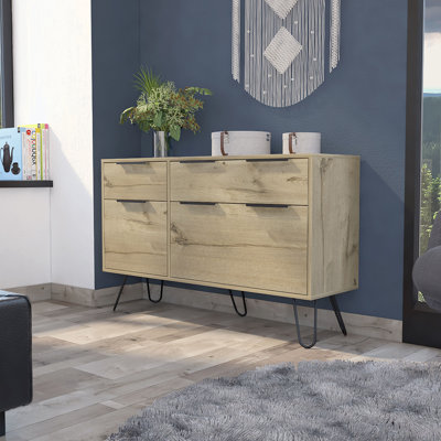 Commode 4 tiroirs Stowe Chêne clair