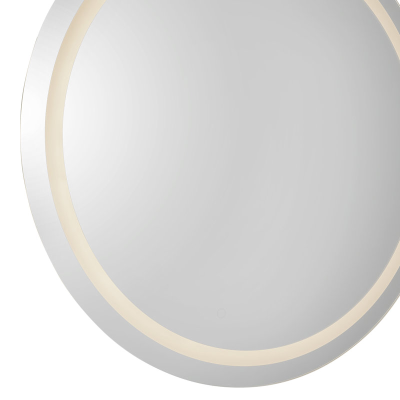 Hillmont Round Lighted Framed Mirror, 40" H x 40" W x 1.75" D