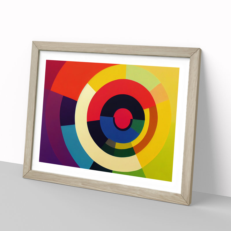 Creative Abstract Art - Single Picture Frame Print, Oak, 25cm H x 34cm W x 2cm D