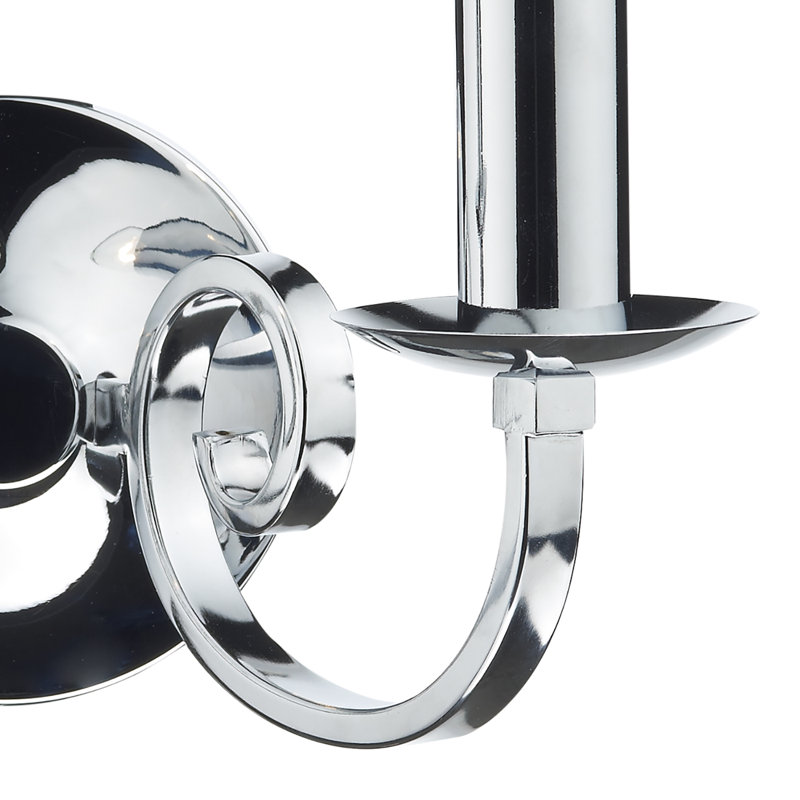 Ameche Candle Wall Light, Polished Chrome