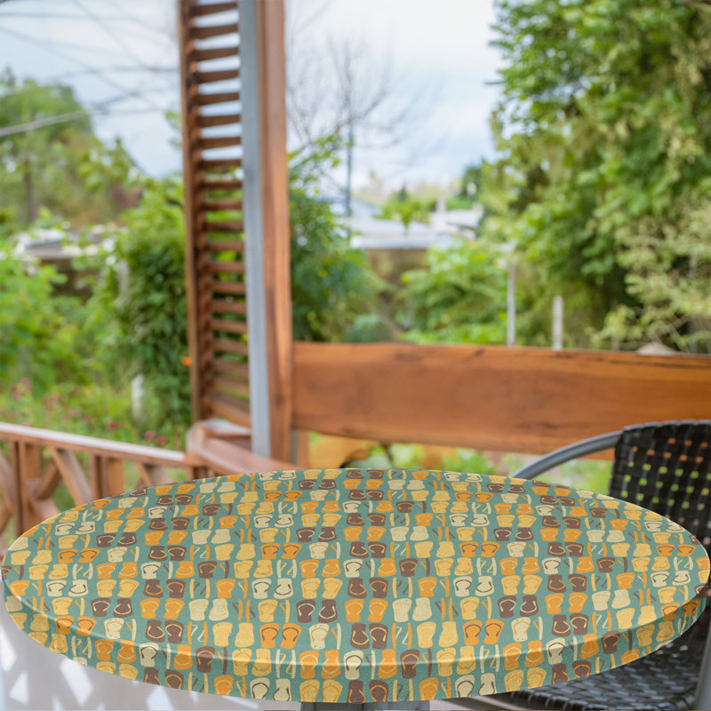 Bungalow Rose Beach Fitted Round Tablecloth Diameter Multicolor