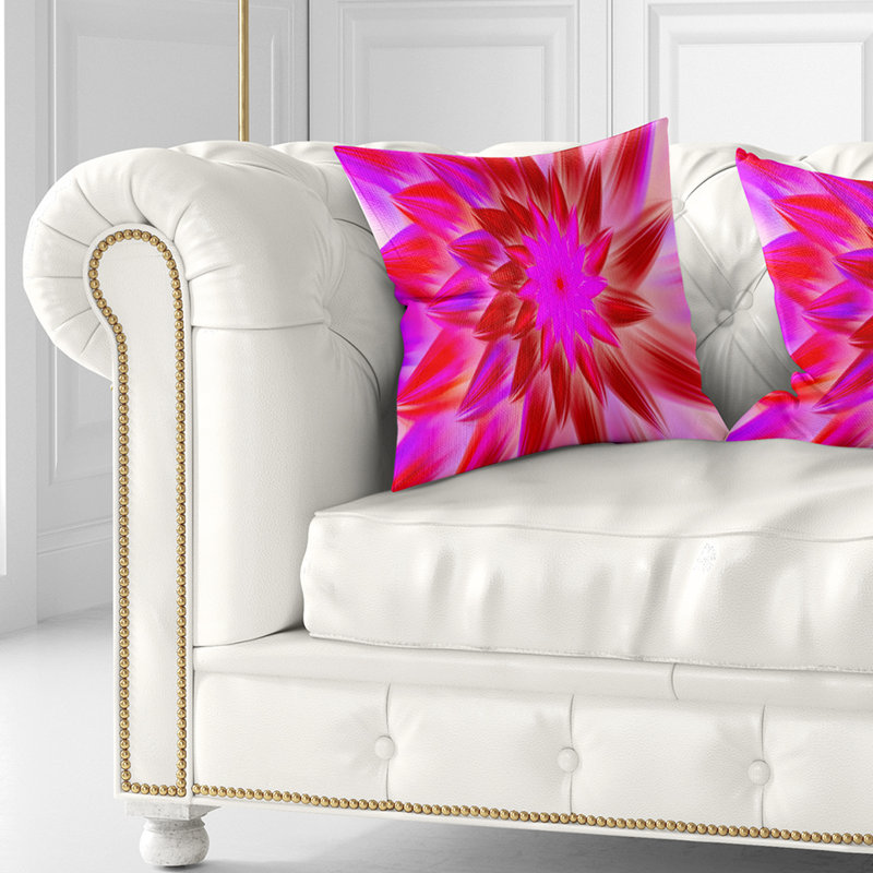 Beaux pétales de fleurs roses - coussin à imprimé floral, 16 po x 1 po, Coussin décoratif