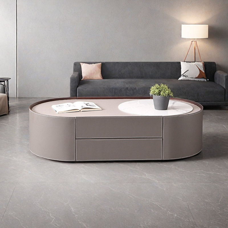 Table basse ovale Light Luxury, H 16,1 po x L 59,1 po x l 31,5 po