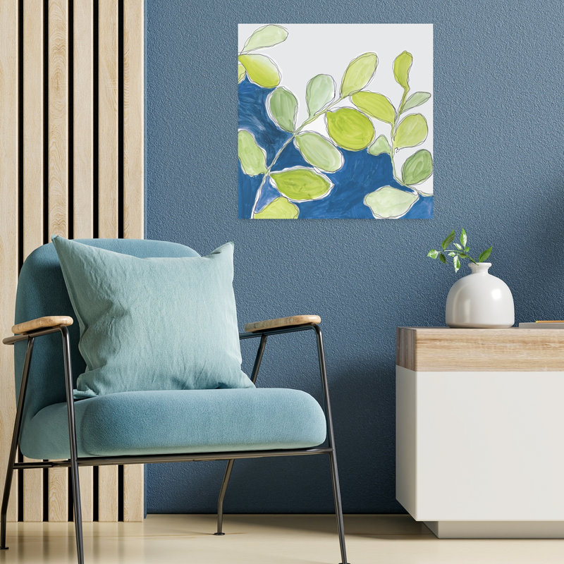 «Leaves of I», art abstrait de paysage naturel organique, H 18 po x l 18 po