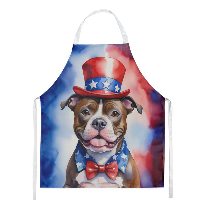Patriotic American Apron, Staffordshire Bull Terrier