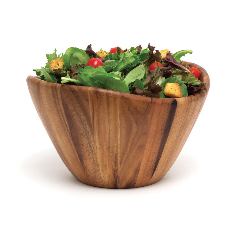 Ensemble de salade en acacia Wave