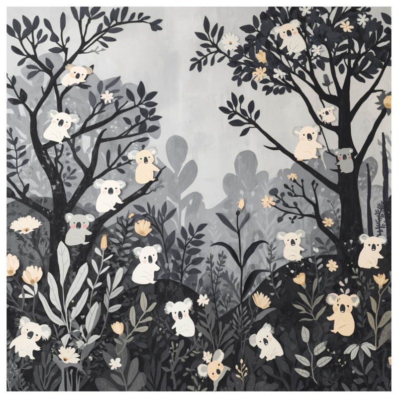 Koalas In Forest Duvet Covers, King