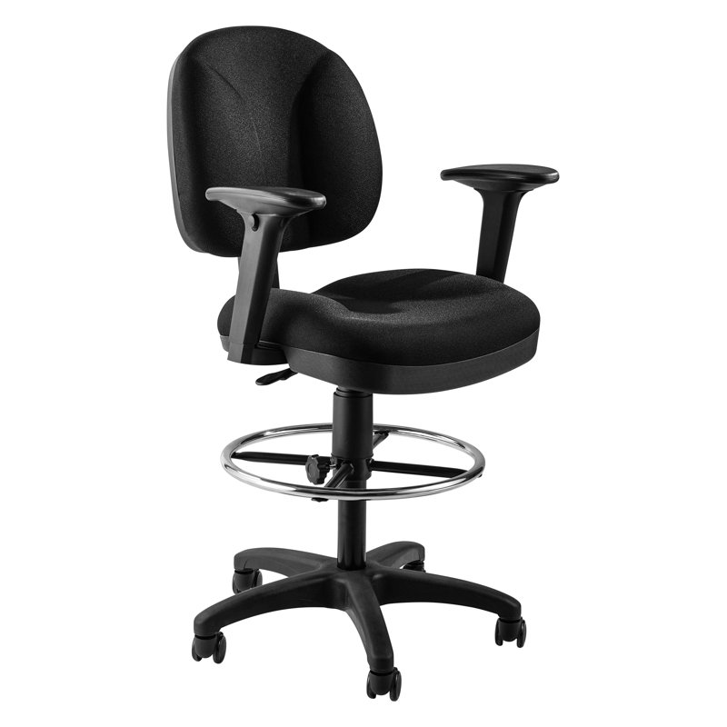 Backed Adjustable Height Ergonomic Industrial Stool