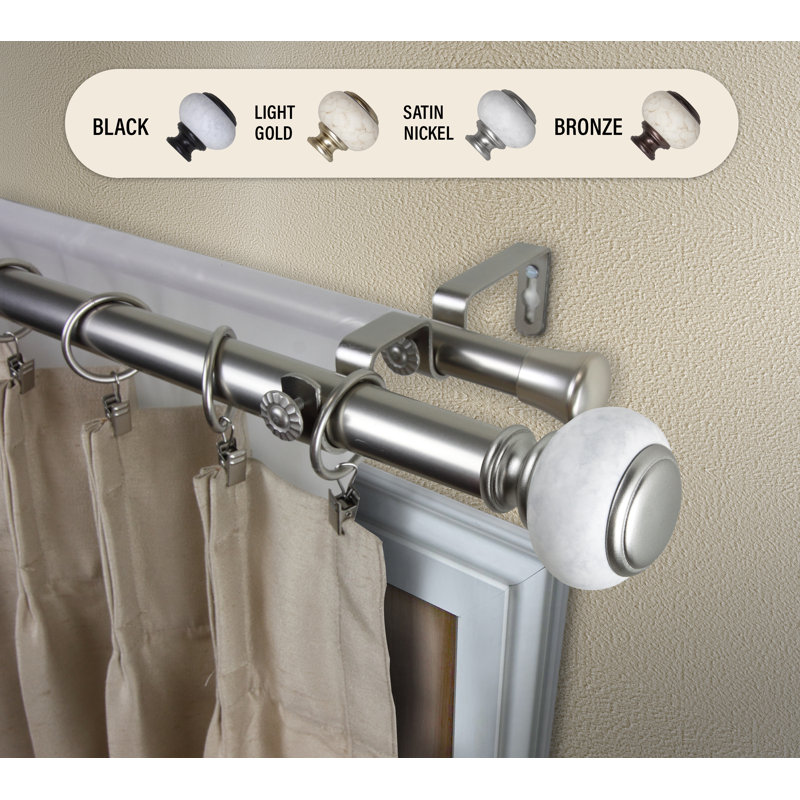 Tringle à rideaux double McWethy, H 2,75 po x l 240 po x P 6,75 po, Nickel satiné