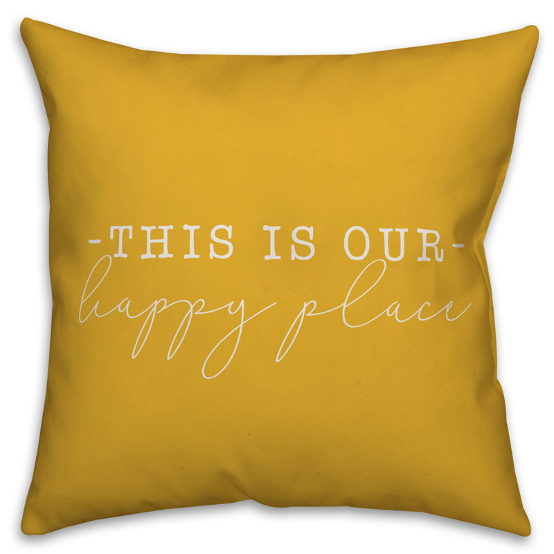 Outdoor Throw Pillow, 18" H x 18" W, Yellow