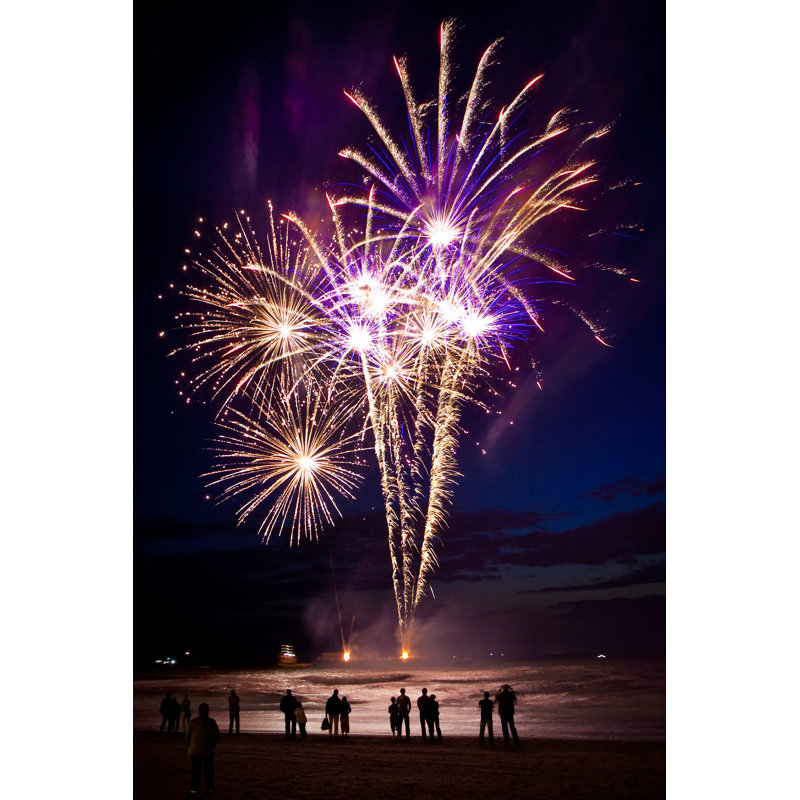 Fireworks On Beach by Peterkirillov - Wrapped Canvas Print, 76cm H x 51cm W