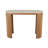 Cole And Grey Wood Curved Support Console Table With Beige Oval Marble Tabletop