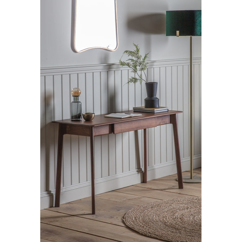 Cade Solid Wood Writing Desk, Walnut