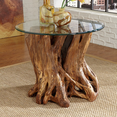 Issai Glass Top End Table