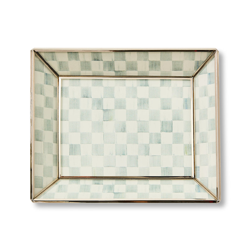 Sterling Check Small Glass Tray