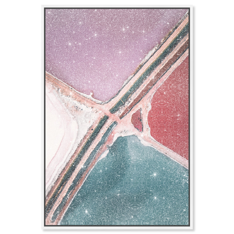 Lilac Meets Teal Print by Oliver Gal, 17"H x 25"W, White Floater Frame