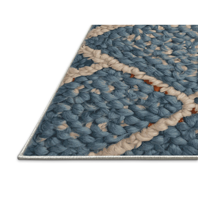 Tapis beige soyeux et moelleux, Carré 5 pi