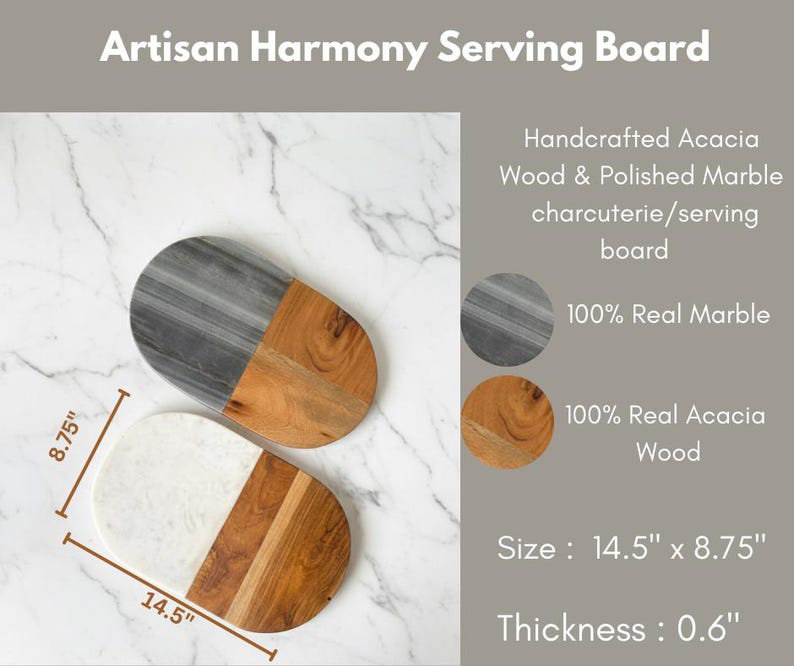 Artisan Harmony Serving Board, White/Brown