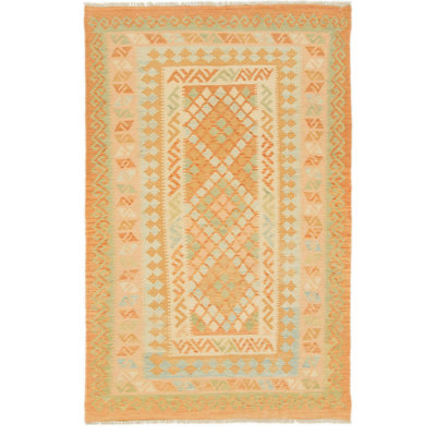 Elland One-of-a-Kind 3'3" X 5'2" New Age Wool Area Rug in Orange