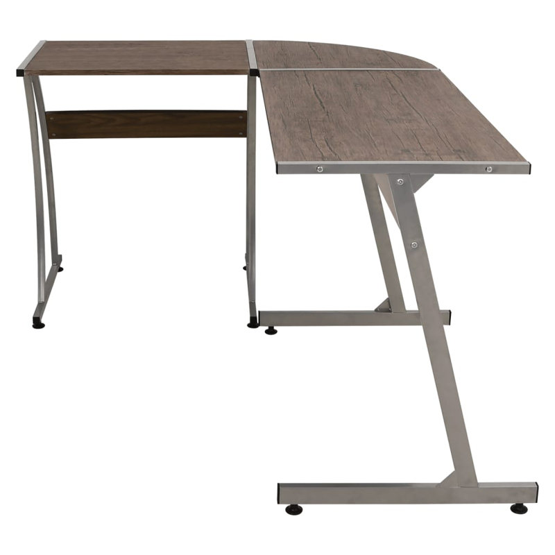 L-Shaped Desk, Brown/Grey