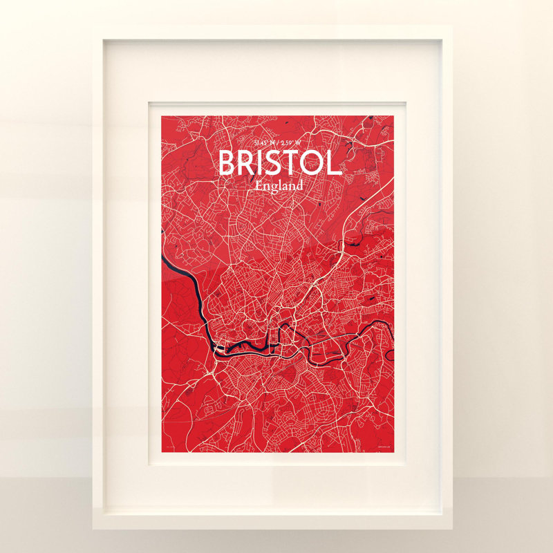 Bristol City Map In Nautical - No Frame Print, 24cm H x 18cm W x 0.05cm D