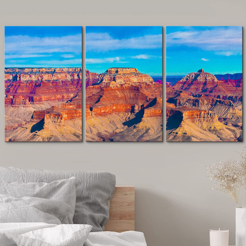 «Nature Landscape The Beautiful Landscape of Grand Canyon National Park, Arizona», ensemble de 3 impressions sur toile tendue