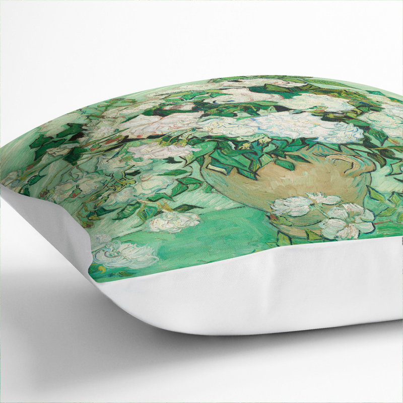 Roses Vol.1 Floral Scatter Cushion, White, 40cm H x 40cm W x 15cm D