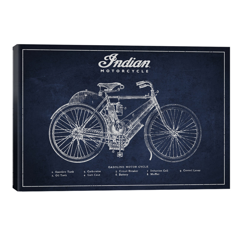 Indian Navy Blue Patent by Aged Pixel - Print on Canvas, 66.04 cm H x 45.72 cm W x 1.91 cm D, No Frame